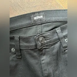 Hudson Jeans Nico Mid-Rise Super Skinny in Black Black thumbnail 5