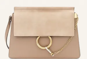 Chloe Authentic Faye Medium Shoulder Bag Genuine Leather Motty Gray thumbnail 1