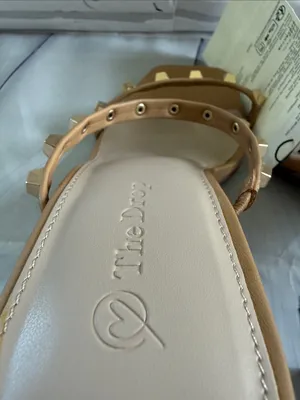 The Drop Avery Women’s Studded Block Heel Sandals in Dow Tan thumbnail 7