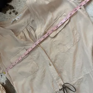 ULLA JOHNSON Tan‎ Utility Shirt Dress Size 6 Silk Button Down thumbnail 7