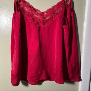 Boohoo Plus Women's Size 14 Lace‎ Trim Woven Cami Top Fuschia Pink Red V-Neck thumbnail 9