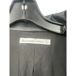 ABERCROMBIE & FITCH XL Blazer Dress Jacket Faux Leather Oversized Women's Black thumbnail 4