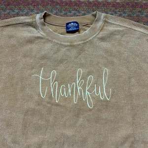 Charles River Apparel THANKFUL BROWN RIBBED PULLOVER SWEATSHIRT thumbnail 4