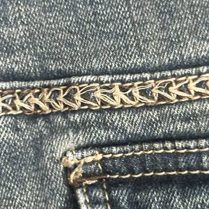 Baccini Embroidered Blue Frayed Hem Stretch Denim Jean Shorts Women Size 8P thumbnail 6