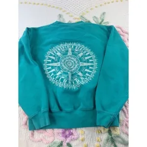 Pacific &‎ Co Pensacola Beach Florida Compass Sweatshirt Teal Small thumbnail 3