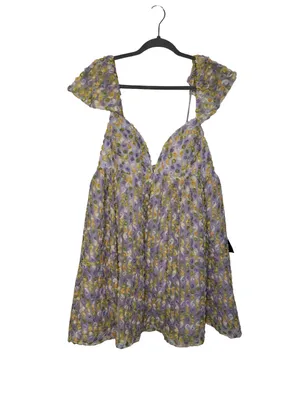 🌸 Lulus Charming Pick Lavender Multi Rosette Mesh Mini Dress‎ NWT Size M 🌸 thumbnail 2