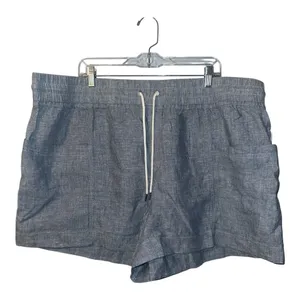 Athleta Cabo Blue Linen Shorts,‎ Size 24 thumbnail 2