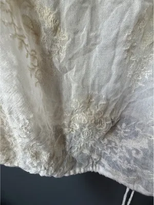 Gharani Strok White Embroidered Sheer Long Sleeve Blouse Size Small thumbnail 10