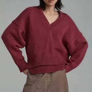 Anthropologie Maeve Layered Polo Wool Blend Sweater in Raspberry Pink Medium thumbnail 1