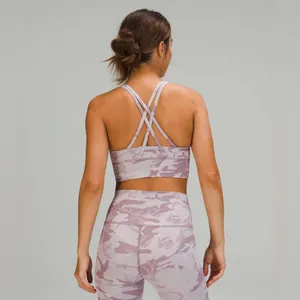 LULULEMON Energy Bra Long Line Ribbed Incognito Camo Iris Violet Verbena Size 4 thumbnail 3