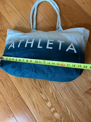 Athleta Ombre Teal Canvas Tote thumbnail 4