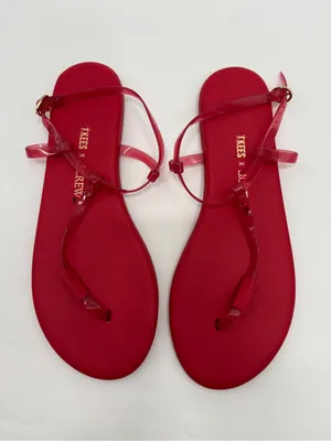 Limited-edition TKEES X J.Crew jelly sandals Vintage Red thumbnail 2