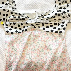Miss Selfridge twist front mini dress in mix spot floral print size 6 NWT thumbnail 3