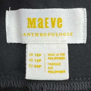 Anthropologie Maeve The Naomi Ponte‎ Wide-Leg Flare Pants Black Sz 12 petite thumbnail 5