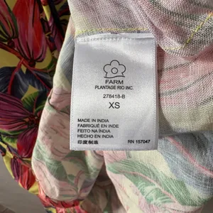 Farm Rio for Anthropologie Tropical Floral Smocked Linen Midi Dress XS thumbnail 12