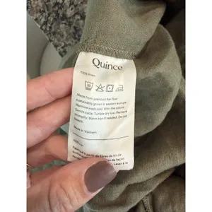 Quince European Linen Pants Large Wide Leg Elastic Waist Bayberry Olive thumbnail 2