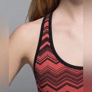Lululemon Ebb & Flow Racerback Bra Reversible Heathered Electric Coral Size 4 thumbnail 2