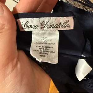 Black Lace Chemise Slip‎ Dress Large 90s Y2K Romantic Lingerie Nightgown thumbnail 6