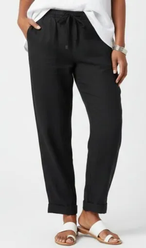 Banana Republic Linen Blend Black Casual Pants 6 thumbnail 1