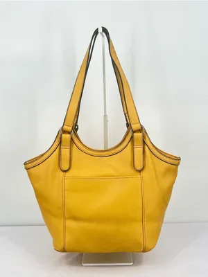 Nicole Miller New York Mustard Sun Yellow Pebbled Hobo Shoulder Tote Bag thumbnail 6