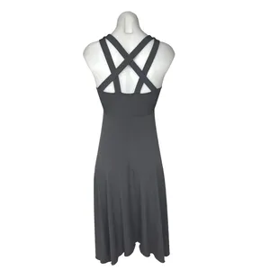 Moda International Gray Sleeveless Scoop Neck Crossback Fit & Flare Dress Size M thumbnail 3