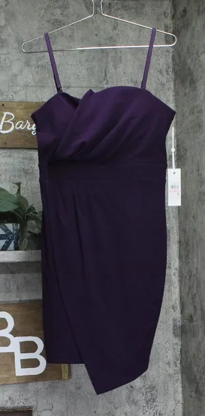 Siena Womens Side-Gathered Dress SATP1607 Plum Purple 10 thumbnail 1