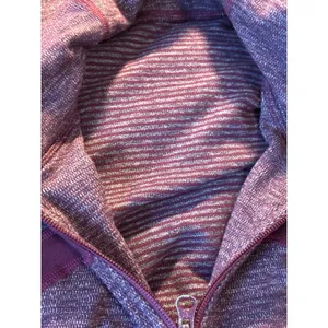 Lululemon Scuba‎ Full Zip Hoodie Heathered Purple Knit Thumbholes Jacket thumbnail 3