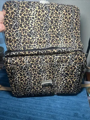 Leopard Print Crossbody Satchel - Laptop bag etc Tan/Black excellent like new thumbnail 5