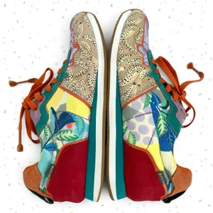 Farm Rio Sneakers Mixed Print Colorful Bright Retro Casual Comfort Shoes Size 38 thumbnail 3