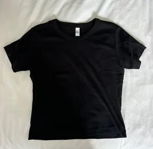 Los Angeles Apparel Women’s Classic Crop Black T-Shirt thumbnail 1