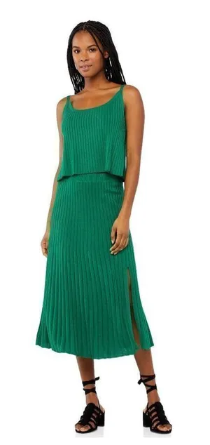 Scoop‎ NYC green 2-piece tank sweater & skirt set small 4-6 thumbnail 1