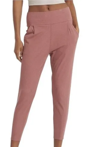 Vuori At Ease Pants Women's Sz Med Rosewood Ribbed Modal Athleisure Lounge Yoga thumbnail 1