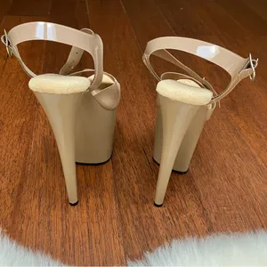Pleaser Flamingo-808N Jelly 8 Inch heels in nude thumbnail 2