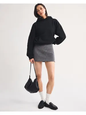 Abercrombie & Fitch Scarlett Mini Skort XS Gray Plaid High Rise Preppy thumbnail 2
