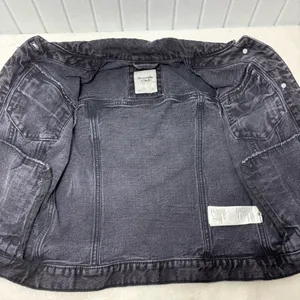 Abercrombie & Fitch Dark Gray Denim Jacket Size‎ XS thumbnail 9