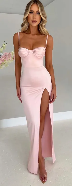 Babyboo Alora Maxi Dress Blush Pink NEW NWT Size XS thumbnail 1
