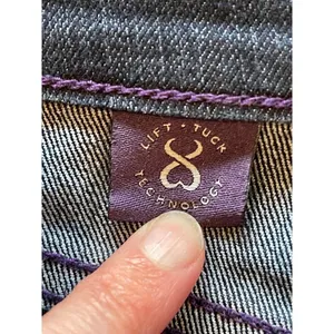 NYDJ‎ Straight Leg Mid Rise Dark Wash Jeans With Jeweled Back Pockets Size 8 thumbnail 12