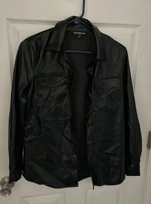 Pleather Shirt/jacket Black thumbnail 2
