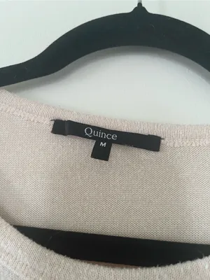 Quince Pink Lightweight Crewneck Sweater Medium Balletcore Capsule Wardrobe Cozy thumbnail 2