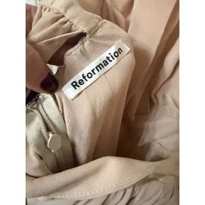 Reformation High Halter Neck‎ Open Back Maxi Dress Blush Nude Formal Gown thumbnail 10