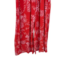 Free People Be The One Jumpsuit Floral‎ Print Button Wide Leg Red Size 4 thumbnail 11