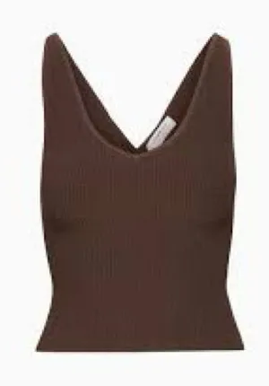 Aritizia Sculpt Brown ribbed crop top in XL thumbnail 1
