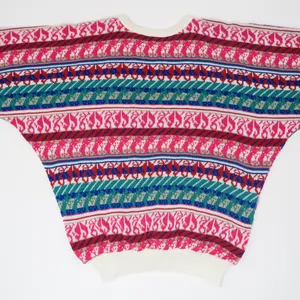Vintage 90s Western Connection II Fair Isle Bubble Hem Short Sleeve Sweater thumbnail 4
