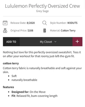 Lululemon Perfectly Oversized Crew Grey Sage 8 thumbnail 10