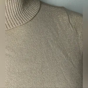 New York & Company Pink Rose Gold Glitter Turtleneck Sweater Small Y2K Fitted thumbnail 8