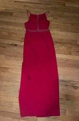 Aidan Mattox Maxi Red Formal Dress thumbnail 1