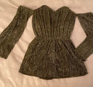 Revolve Black and gold sparkly romper thumbnail 1
