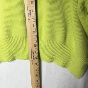 Free People Easy Street Ribbed Knit Tunic Sweater Top Womens size S Citron Green thumbnail 7