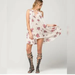 Free People Tree Swing Floral Sleeveless Tunic Mini Boho Dress S thumbnail 2