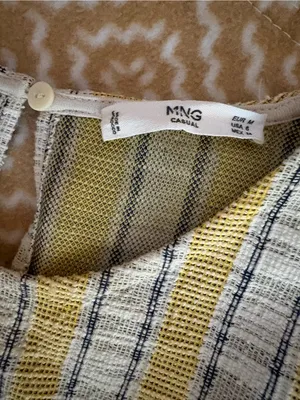 Striped Yellow & White Sleeveless Mini Shift Dress thumbnail 2